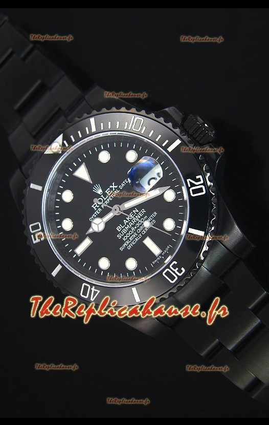 Reproduction de Montre Suisse en PVD Rolex Submariner Blaken