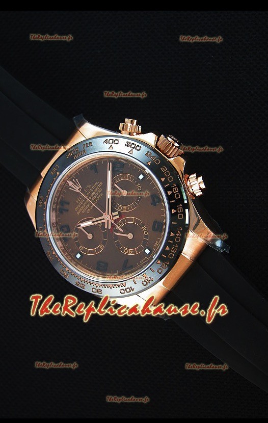 Rolex Daytona 116515 Everose Montre Réplique Miroir 1: 1 en Or Rose avec Cadran brun