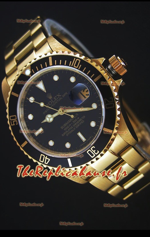 Rolex Submariner 16618 Montre Réplique 1:1 en Or avec Mouvement Suisse 3135
