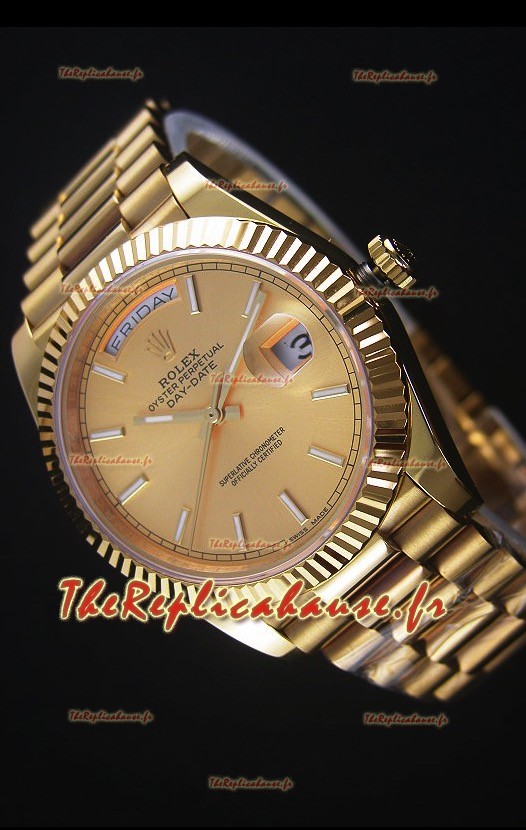 Rolex Day-Date Or Jaune Montre Réplique 40MM Mouvement Suisse 2836-2