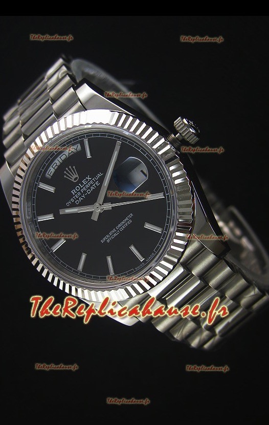 Rolex Day-Date Montre Réplique en Acier Inoxydable 40MM Mouvement Suisse 2836-2