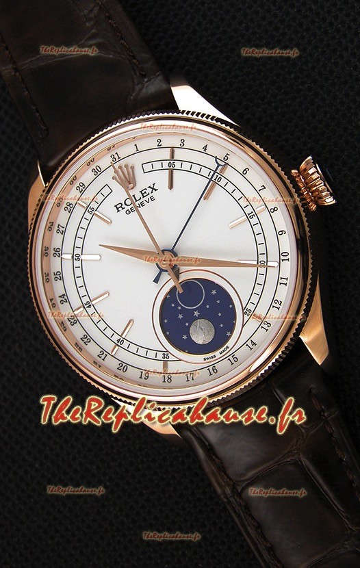 Rolex Cellini Moonphase Or rose REF# 50535 Montre Réplique Suisse 