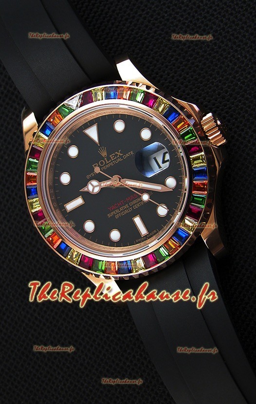 Rolex Yachtmaster 116695 Everose Or rose Diamants Cal.3135 Suisse 1:1 Ultime Acier 904L