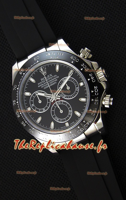 Rolex Cosmograph Daytona cadran noir Mouvement Original Cal.4130- Montre Ultime Acier 904L