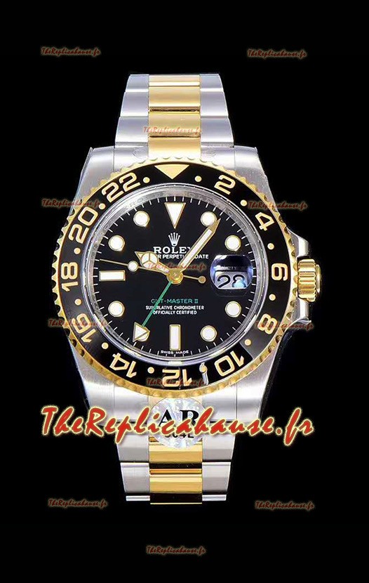 Rolex GMT Masters II 116713 or jaune Réplique suisse 1:1 Montre miroir 904L acier 
