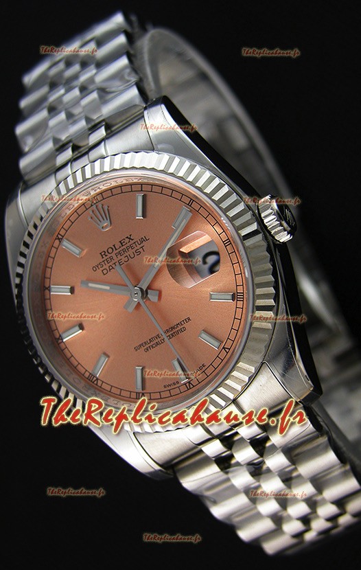 Réplique de montre Rolex Datejust Japonaise - Cadran Champange en 36MM avec bracelet Jubilé