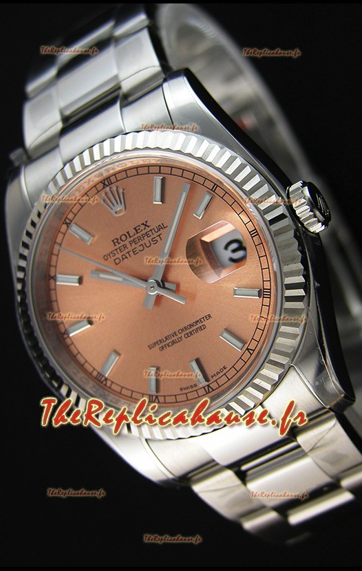 Réplique de montre Rolex Datejust Japonaise - Cadran Champagne en 36MM avec bracelet huitre