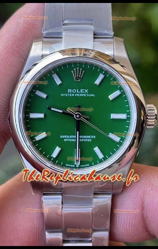 Rolex Oyster Perpetual REF#277200 31MM Mouvement suisse Réplique Suisse Cadran vert Acier 904L Montre réplique Miroir 1:1