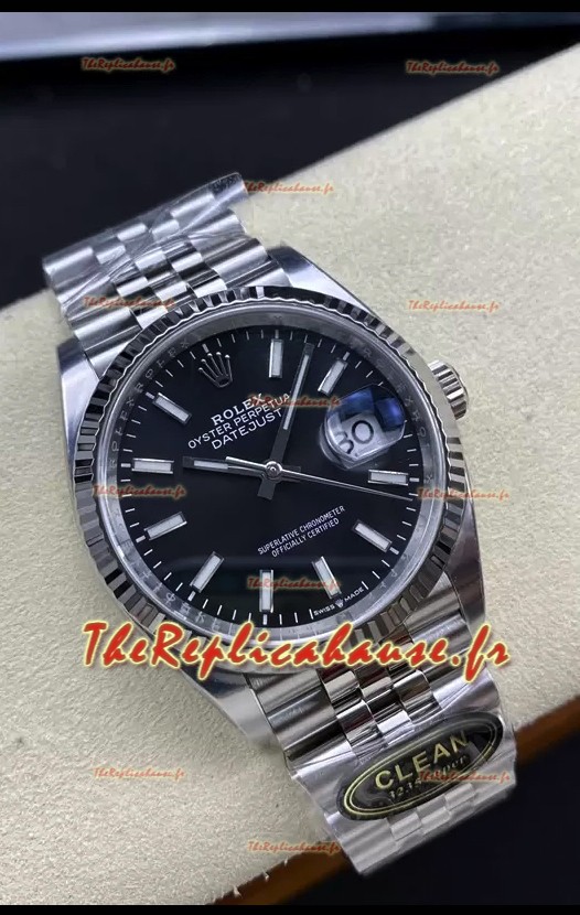 Rolex Datejust Mouvement Cal.3235 Réplique Miroir 1:1 Acier 904L 36MM - Cadran noir