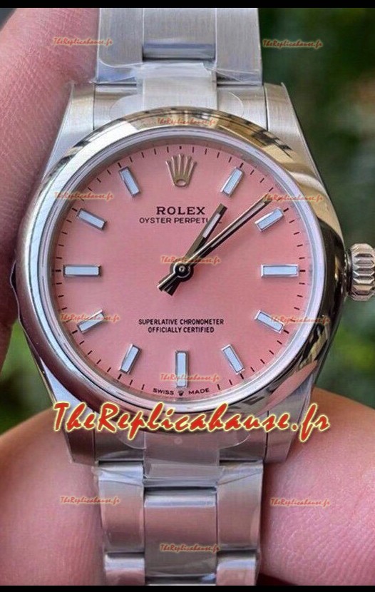 Rolex Oyster Perpetual REF#277200 31MM Mouvement suisse Réplique Suisse Cadran rose Acier 904L Miroir 1:1 Montre Réplique