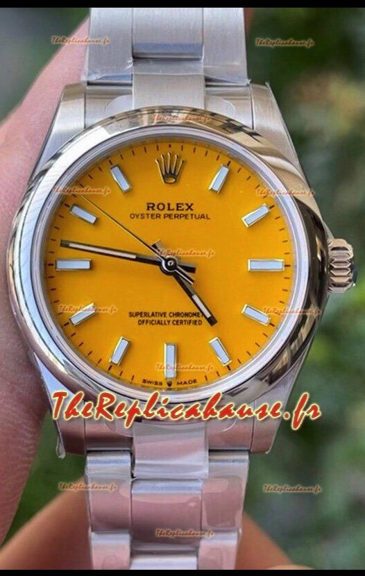 Rolex Oyster Perpetual REF#277200 31MM Mouvement suisse Réplique Suisse Cadran jaune Acier 904L Miroir 1:1 Montre Réplique