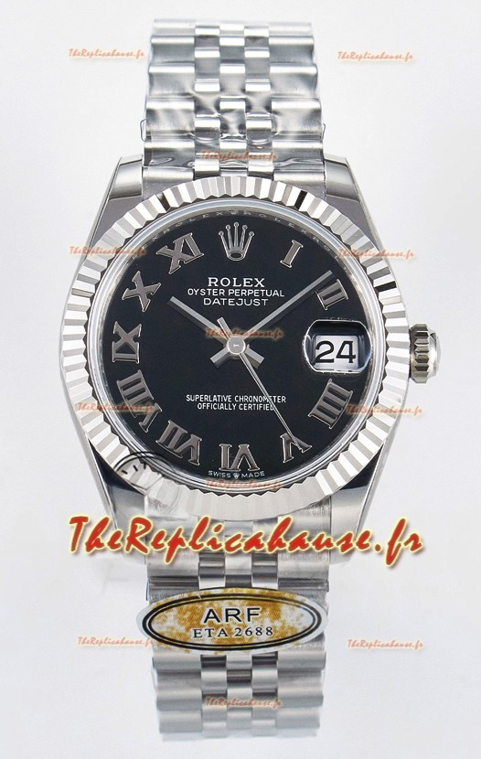 Montre Rolex Super Clone Datejust ETA 2688 Movement 31MM acier inoxydable cadran romain noir 