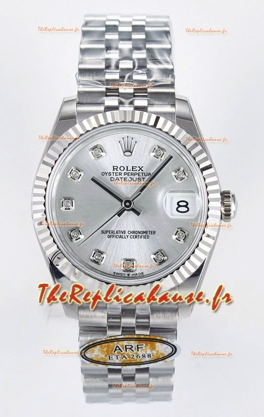 Montre Rolex Super Clone Datejust Mouvement ETA 2688 Boîtier acier inoxydable 31MM et cadran 