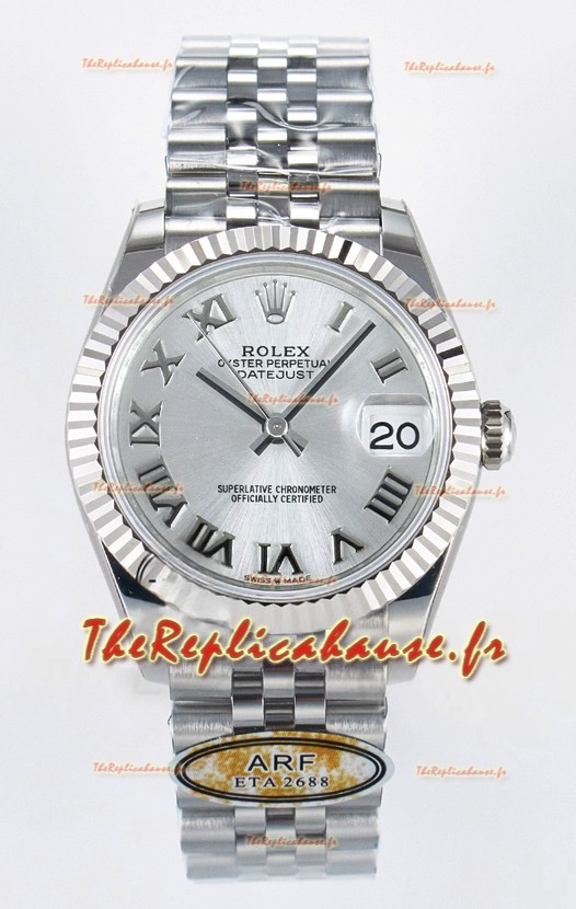 Montre Rolex Super Clone Datejust Mouvement ETA 2688 Boîtier acier inoxydable et cadran romain 31MM 