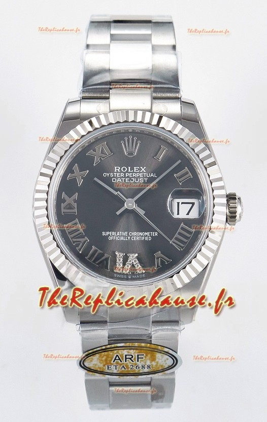 Montre Rolex Super Clone Datejust ETA 2688 Mouvement 31MM acier inoxydable Cadran gris