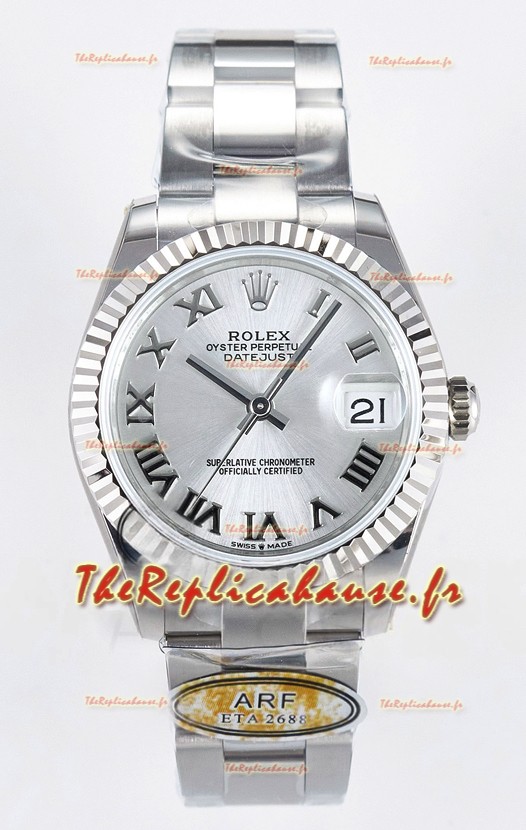 Montre Rolex Super Clone Datejust Mouvement ETA 2688 Boîtier acier inoxydable 31MM Cadran romain acier
