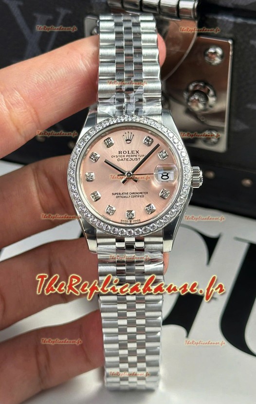 Montre Rolex Super Clone Datejust Mouvement ETA 2688 Boîtier acier inoxydable 31MM Cadran Champagne