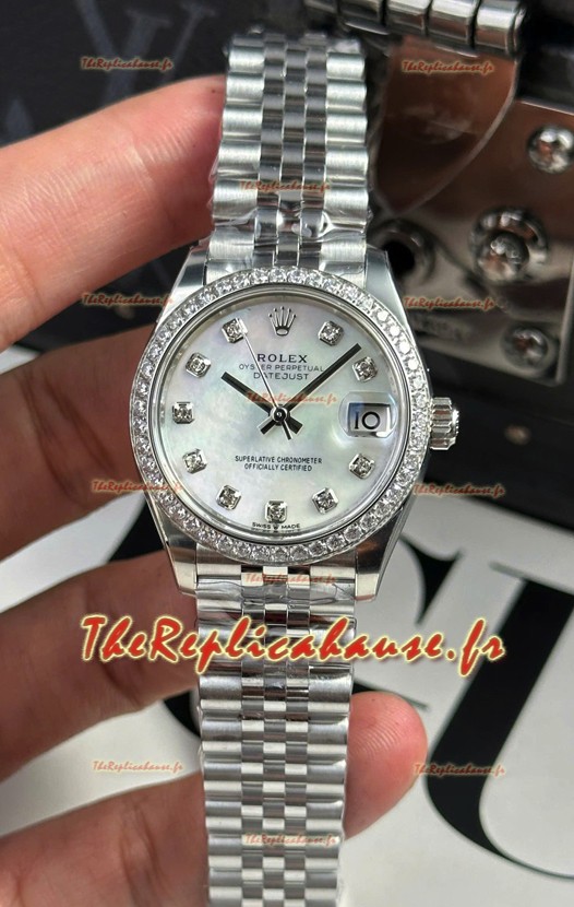Montre Rolex Super Clone Datejust Mouvement ETA 2688 Boîtier acier inoxydable 31MM Cadran perle