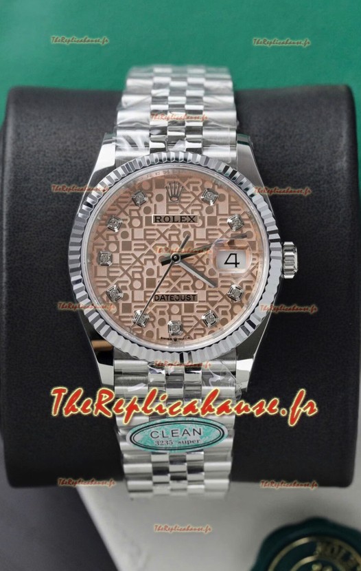 Rolex Super Clone Datejust ETA 3235 Mouvement 36MM Cadran ordinateur Sundust 36MM Montre boîtier acier