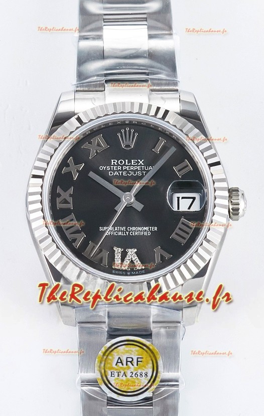 Montre Rolex Super Clone Datejust ETA 2688 Mouvement 31MM Acier inoxydable Cadran Gris 