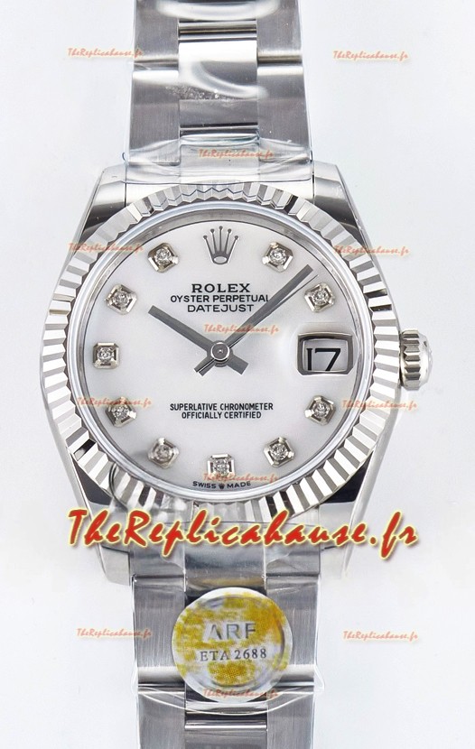 Montre Rolex Super Clone Datejust ETA 2688 Mouvement 31MM Acier inoxydable Cadran Perle 