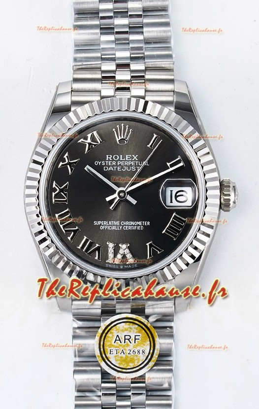 Montre Rolex Super Clone Datejust ETA 2688 Mouvement 31MM acier inoxydable cadran gris 