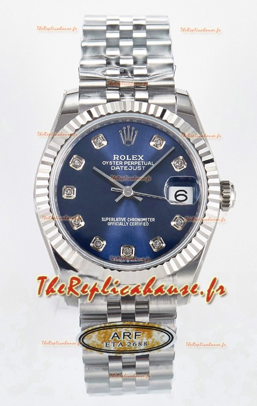 Rolex Super Clone Datejust ETA 2688 Mouvement 31MM Acier inoxydable Cadran Bleu 
