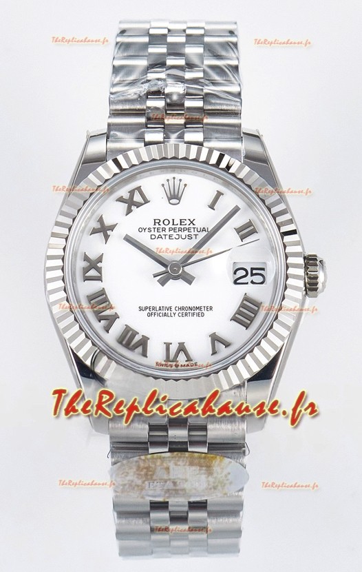 Montre Rolex Super Clone Datejust ETA 2688 Mouvement 31MM Acier inoxydable Cadran Romain Blanc 