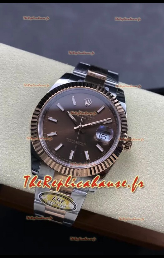Rolex Datejust 126331 41MM ETA3235 72 Hours Power Cadran Brun huitre Réplique 1:1 en Or Rose Acier 904L