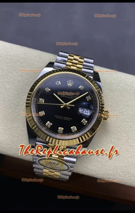 Rolex Datejust M126333 41MM ETA3235 72 Hours Power Cadran diamants noirs Jubilé 1:1 Or jaune Acier 904L