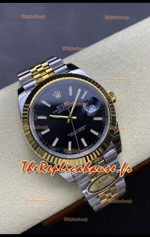 Rolex Datejust M126333 41MM ETA3235 72 Heures Puissance Cadran Noir Jubilé Réplique 1:1 Or Jaune Acier 904L