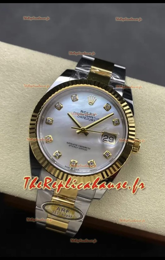 Rolex Datejust M126333 41MM ETA3235 72 Hours Power Cadran Perle Huître Réplique 1:1 Or Jaune Acier 904L