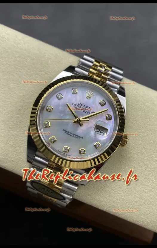 Rolex Datejust M126333 41MM ETA3235 72 Hours Power Pearl Dial Jubilé Réplique 1:1 Or Jaune Acier 904L