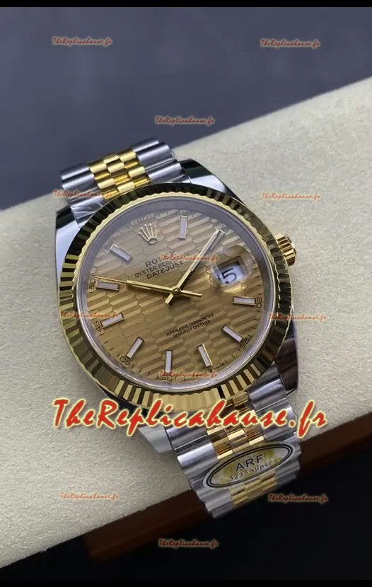 Rolex Datejust M126333 41MM ETA3235 72 Hours Power Cadran cannelé Jubilé Réplique 1:1 Or jaune Acier 904L