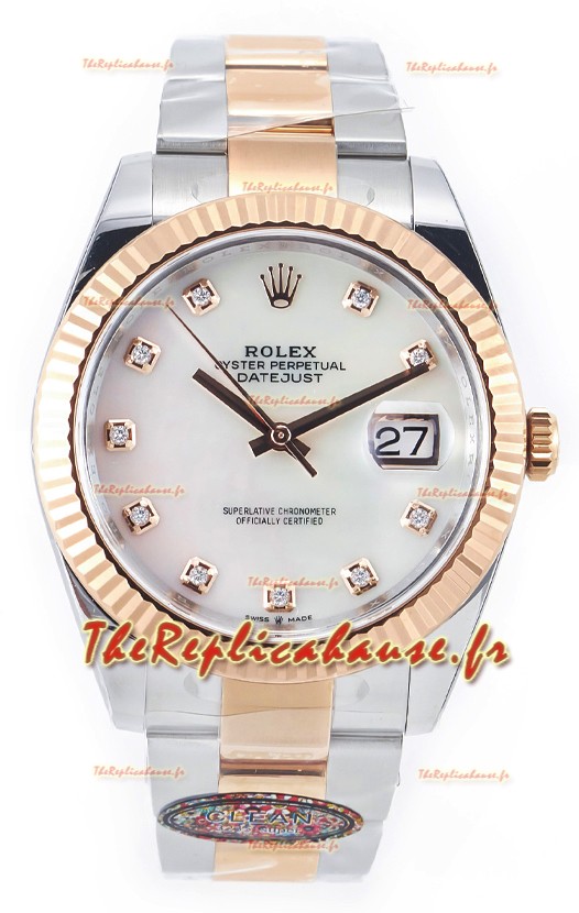 Rolex Datejust M126333 41MM ETA3235 72 Hours Power Cadran Perle huitre Réplique 1:1 Miroir Or Rose Acier 904L