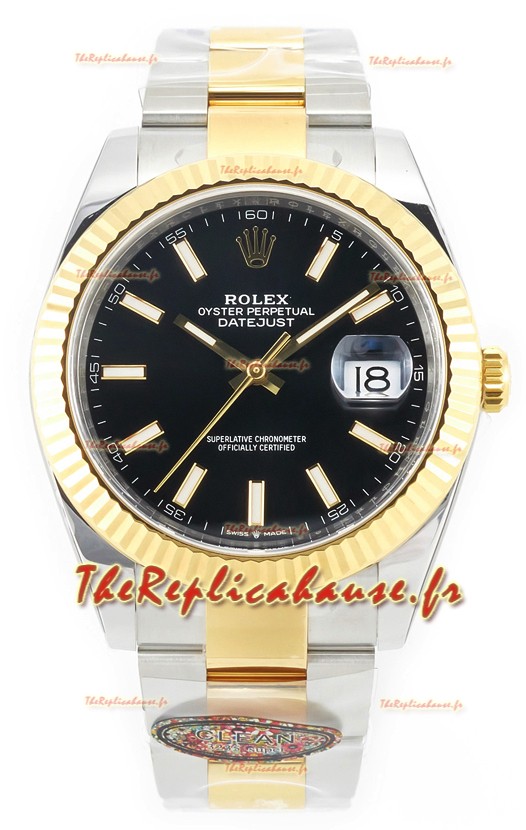 Rolex Datejust M126333 41MM ETA3235 72 Hours Power Cadran Noir huitre Réplique 1:1 Miroir Or Jaune Acier 904L