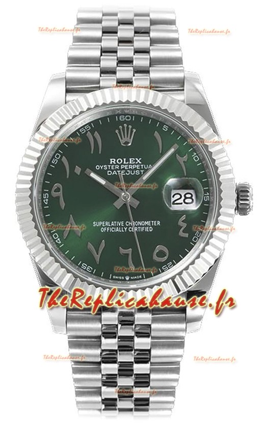 Rolex Datejust M126300 41MM ETA3235 Cadran arabe vert - Boîtier acier 904L 