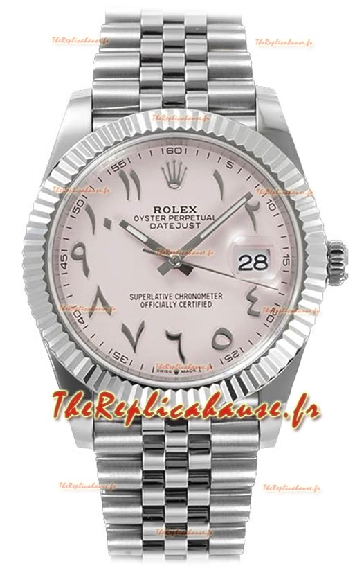 Rolex Datejust M126300 41MM ETA3235 Cadran arabe rose - Boîtier acier 904L 