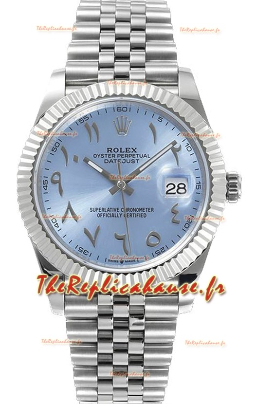 Rolex Datejust M126300 41MM ETA3235 Cadran arabe bleu glacier - Boîtier acier 904L 