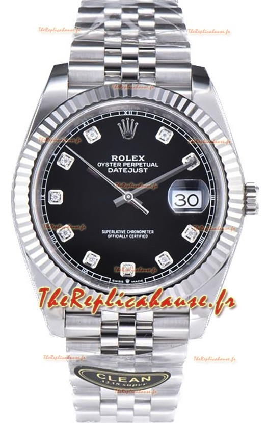 Rolex Datejust 126334 41MM ETA3235 72 Hours Power Cadran noir Jubilé Réplique 1:1 