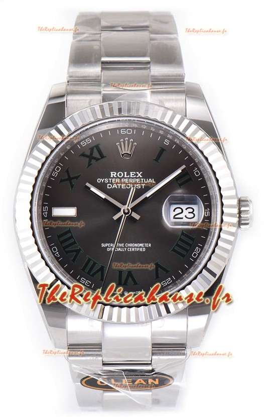 Rolex Datejust 126334 Wimbledon 41MM ETA3235 Cadran ardoise 72 heures Réplique miroir 1:1