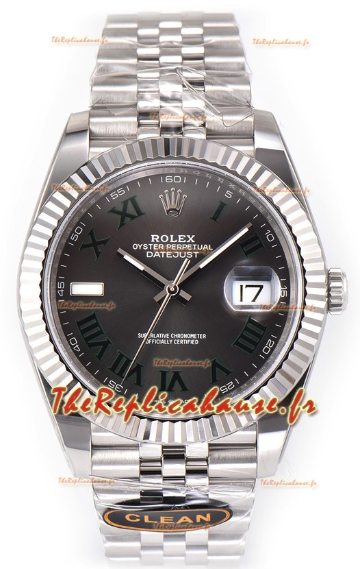 Rolex Datejust 126334 Wimbledon 41MM ETA3235 Cadran ardoise Jubilé 72 heures Réplique miroir 1:1