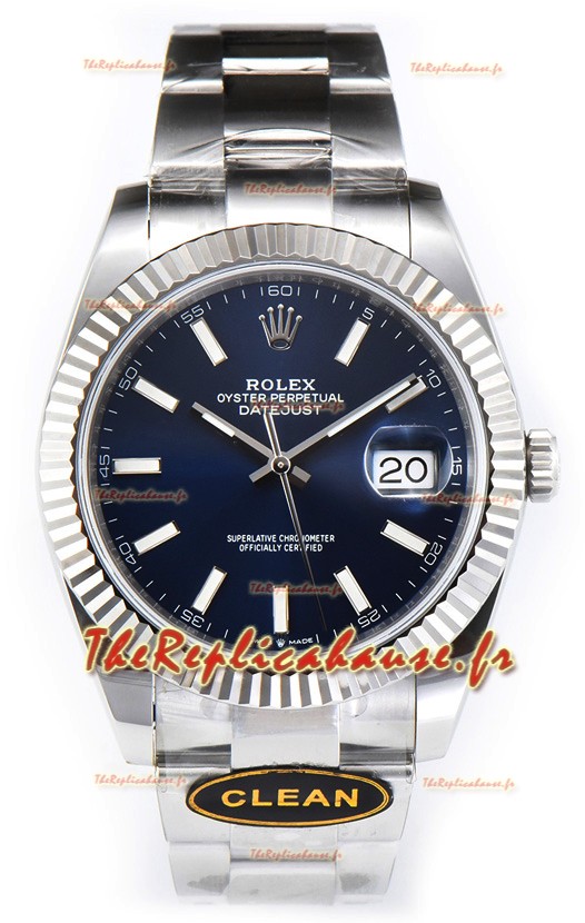 Rolex Datejust 126334 41MM ETA3235 72 Heures Cadran Bleu Oyster Réplique miroir 1:1