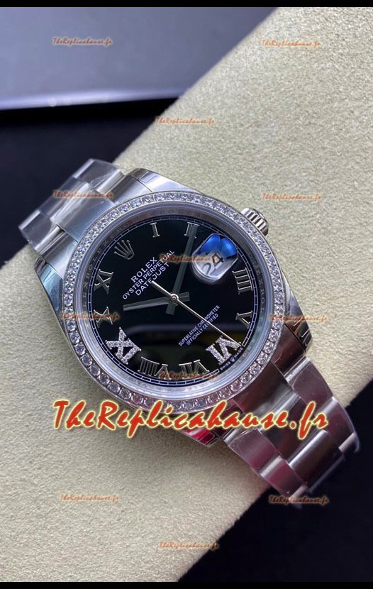 Rolex Datejust 36MM Suisse Réplique Suisse miroir 1:1 en 904L cadran noir