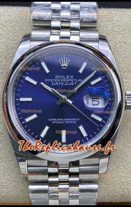 Rolex Datejust 126200-0006 36MM Réplique Suisse Miroir 1:1 en 904L acier avec cadran bleu