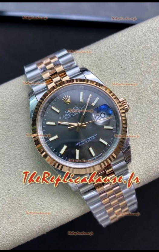 Rolex Datejust 126231 Réplique Suisse Miroir 1:1 36MM en acier 904L - Cadran gris