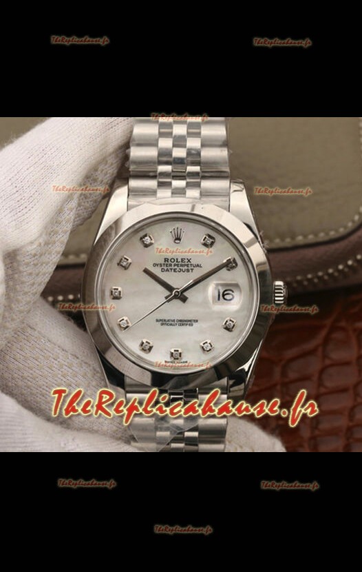 Réplique de montre Rolex Datejust 41MM Cal.3135 Swiss Miroir 1:1 en acier 904L - Cadran blanc