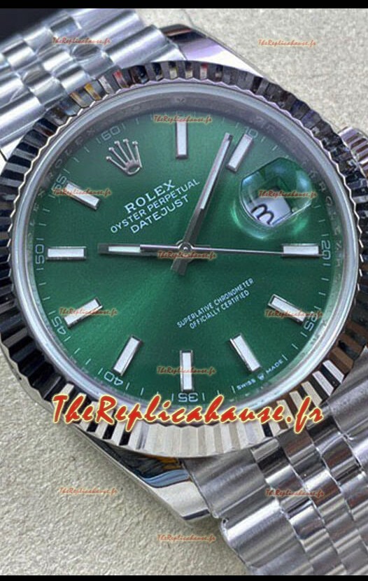 Rolex Datejust 41MM 126334 Réplique Suisse en acier 904L avec cadran vert - Réplique Miroir 1:1