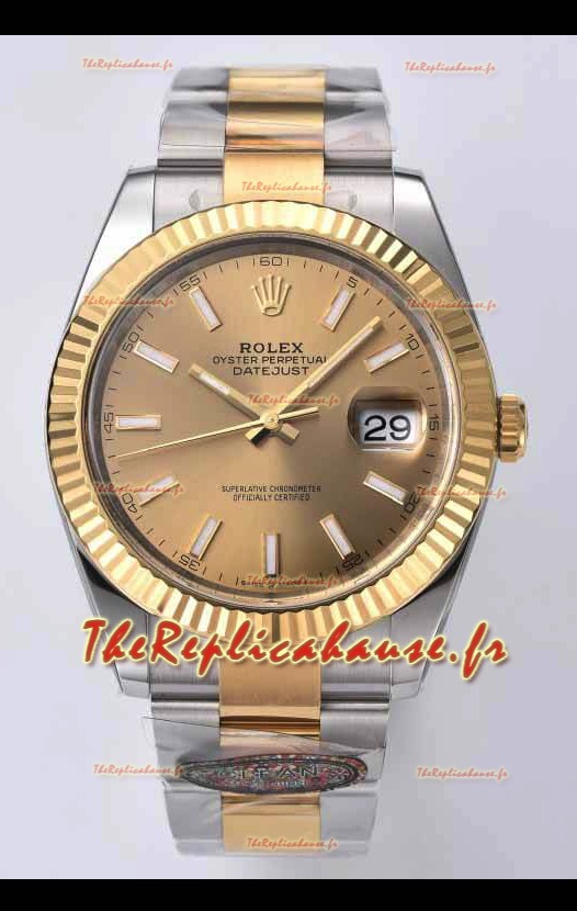 Rolex Datejust 126333 41MM Cal.3235 Réplique montre suisse 1:1 en 904L Cadran or 