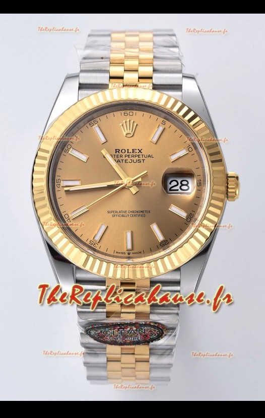 Rolex Datejust 126333 41MM Cal.3235 Montre réplique 1:1 suisse en 904L Cadran or pâle